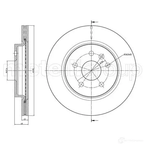Тормозной диск METELLI 1213898 23-1009C 8032747062760 Z IUVPS изображение 0