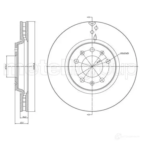 Тормозной диск METELLI HD 2FZJM 1214070 8032747180068 23-1228C
