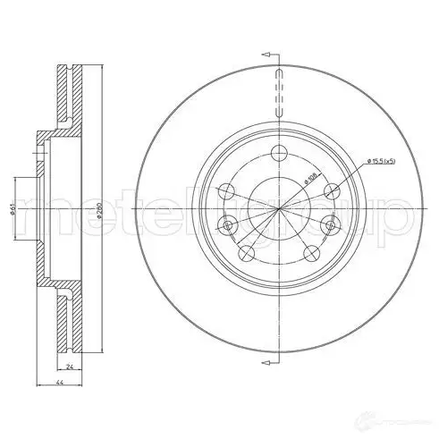 Тормозной диск METELLI 23-1563C WSS XU 1214292 8032747176870 изображение 0