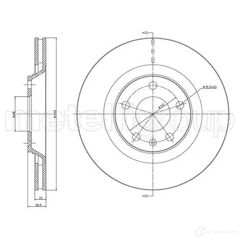 Тормозной диск METELLI D 7DLK1 1214042 23-1179C 8032747118443