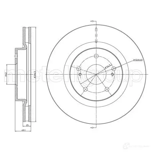 Тормозной диск METELLI 8032747063446 23-0966C A ZI5AXV 1213857 изображение 0