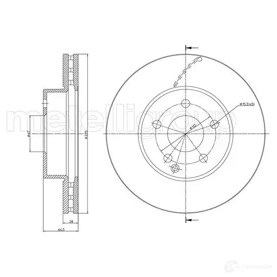 Тормозной диск METELLI 1213827 23-0935C 8032747041154 XQ V6JU3