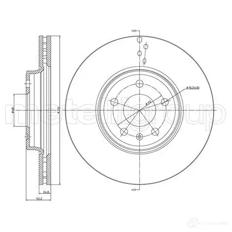 Тормозной диск METELLI 8032747046708 1213811 23-0917C 31ED LVX - Изображение 1