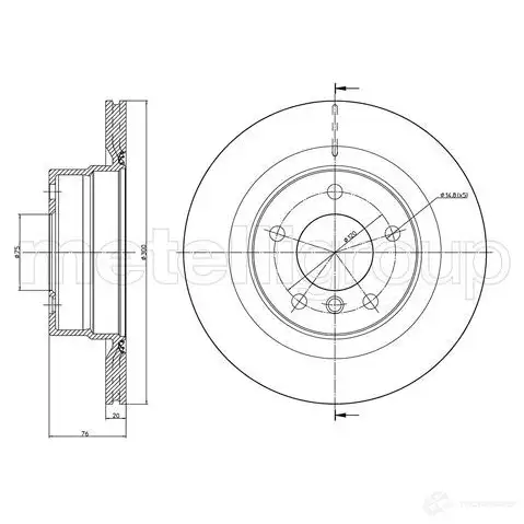 Тормозной диск METELLI JTXU 5V 8032747062883 1213903 23-1014C