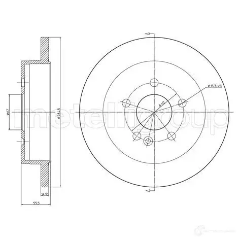 Тормозной диск METELLI DUZ2D IM 1213671 8032747027141 23-0769C