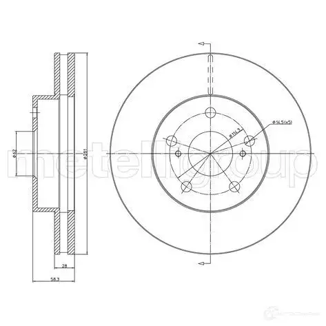 Тормозной диск METELLI 8032747228593 1198111642 23-1567C 3C 955