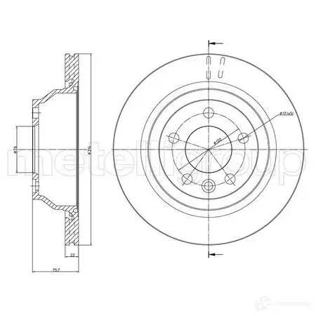 Тормозной диск METELLI 1213743 L YMMB3 8032747027622 23-0849C изображение 0
