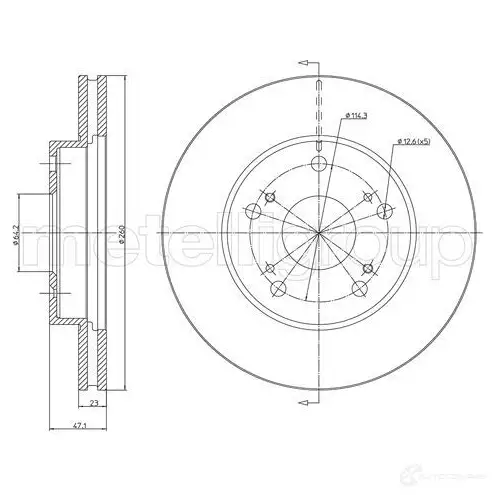 Тормозной диск METELLI 1214327 23-1635C 5 FYOSO 8032747118139 изображение 0