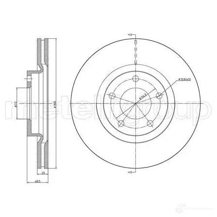 Тормозной диск METELLI 23-0730C A0 UNFG 1213642 8032747063118 изображение 0