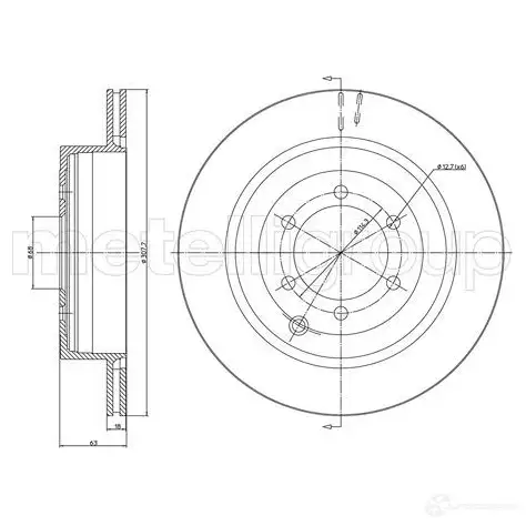 Тормозной диск METELLI 8032747118856 1214153 M9SN SM 23-1348C