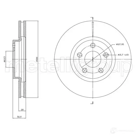 Тормозной диск METELLI LL5EQ VS 1437625685 23-1834C изображение 0