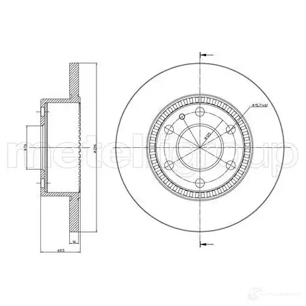 Тормозной диск METELLI 95 3VW4 8032747063620 1213804 23-0910C