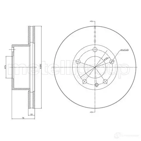 Тормозной диск METELLI 8032747200452 YVFI H 1213165 23-0060