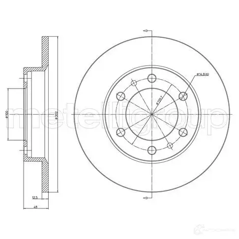 Тормозной диск METELLI 8032747177358 CG KS655 23-1671C 1214349 изображение 0