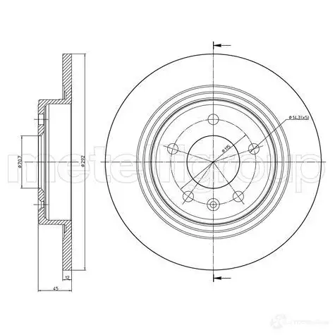 Тормозной диск METELLI IM8XXO P 1213893 8032747062616 23-1004C