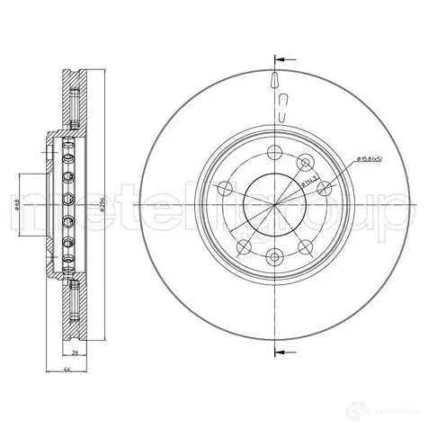 Тормозной диск METELLI 1213834 EFIQK 4 8032747061923 23-0942C - Изображение 1
