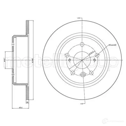 Тормозной диск METELLI 8032747176917 ZBXFV WW 1214308 23-1586C изображение 0