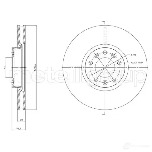 Тормозной диск METELLI 1437624844 23-1848C 74O 55 изображение 0