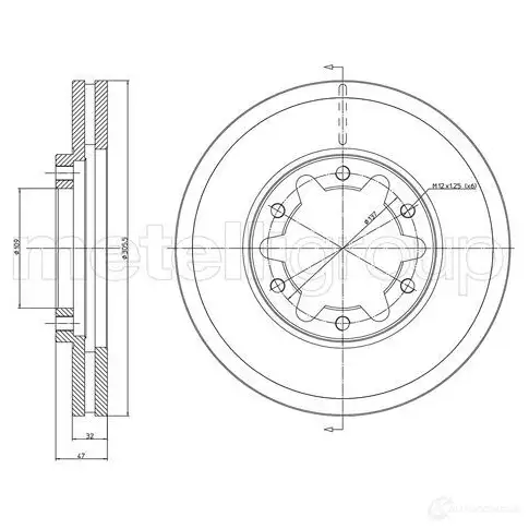 Тормозной диск METELLI 1214039 8032747119167 PGP 5F 23-1175