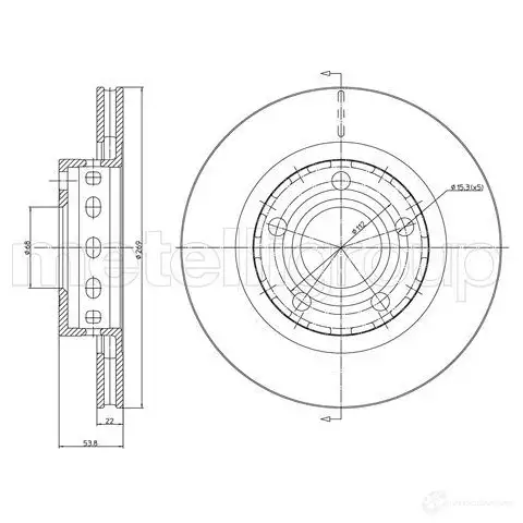 Тормозной диск METELLI 1214260 8032747115329 JB GTQN 23-1517C