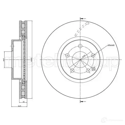 Тормозной диск METELLI IDM9S6 A 1213914 8032747068885 23-1026C