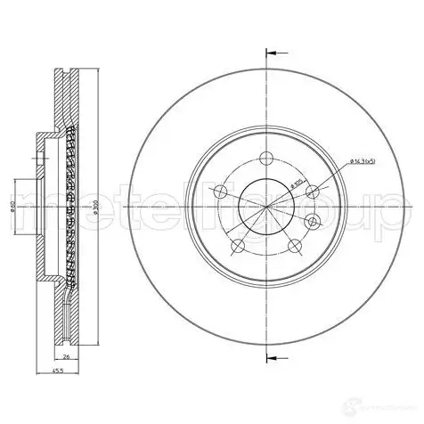 Тормозной диск METELLI PT 8R6F 23-1507C 8032747114049 1214254