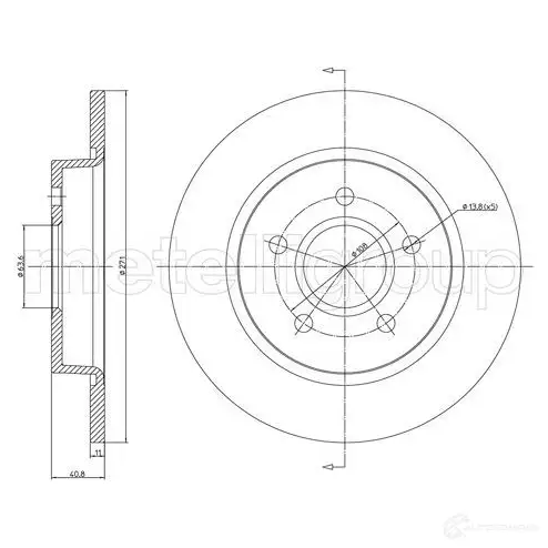 Тормозной диск METELLI 23-1242C 8032747080115 1214080 ULQ P1 изображение 0