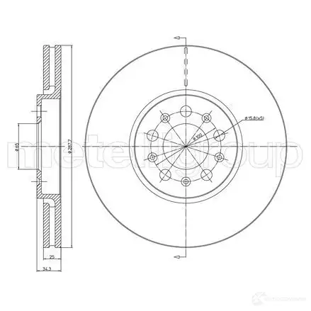 Тормозной диск METELLI 1198111364 A 4U9ZD 23-0365C 8032747228135 - Изображение 1