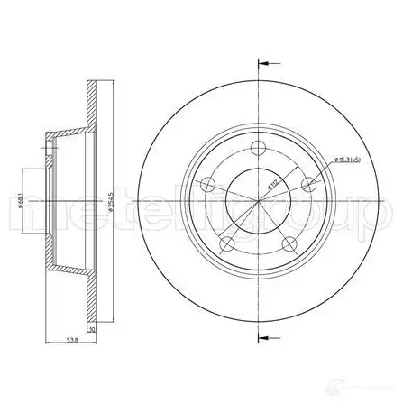 Тормозной диск METELLI U X74O 23-0774C 8032747027264 1213676