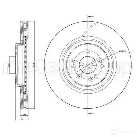Тормозной диск METELLI 8032747027547 23-0842C 1213737 2 2O8SS