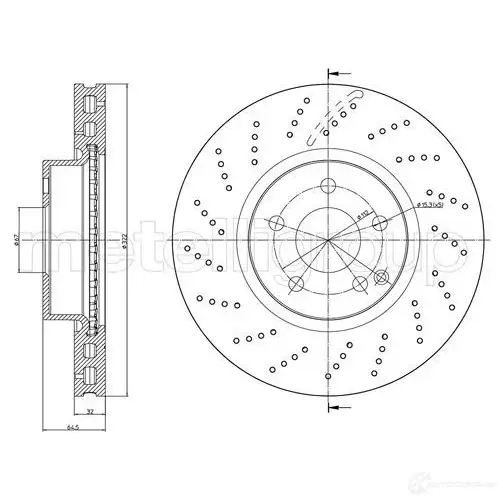 Тормозной диск METELLI U QBCT9X 23-1459FC 1214217 8032747115374 изображение 0