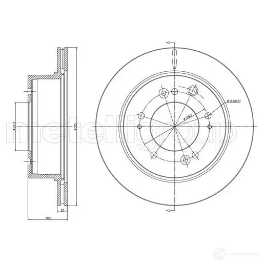 Тормозной диск METELLI 1214149 PKRG J 8032747106556 23-1344C