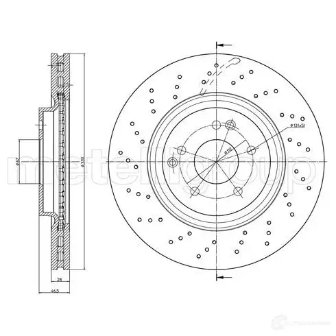 Тормозной диск METELLI 8032747113318 23-1460FC 1214218 66 ZHS