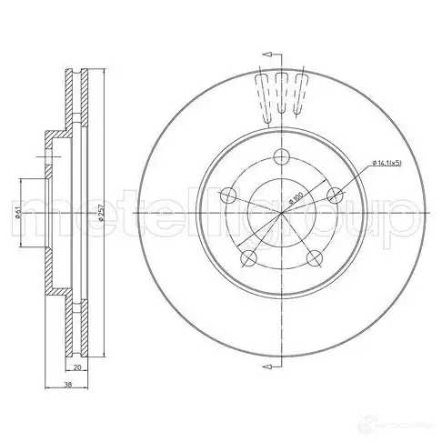 Тормозной диск METELLI 8032747177150 1214324 23-1629C JM JH8A