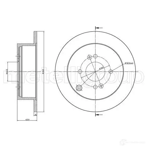 Тормозной диск METELLI 8032747228371 23-0931C R5K4 5 1198111600 изображение 0