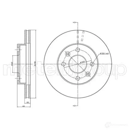 Тормозной диск METELLI T4F1 E 23-0067 8032747200520 1213170