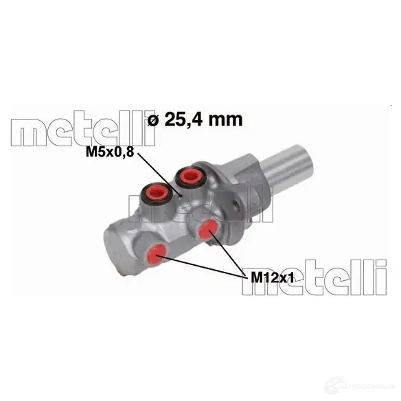 Главный тормозной цилиндр METELLI X4Y 2A6 05-0754 8032747044643 1208536 изображение 0