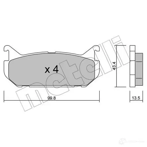 Тормозные колодки дисковые, комплект METELLI 22-0303-0 5MPH08F 1212217 21 766
