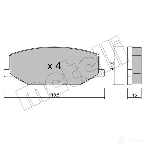 Тормозные колодки дисковые, комплект METELLI 22-0097-0 1211890 0ICHX8 211 42 изображение 0