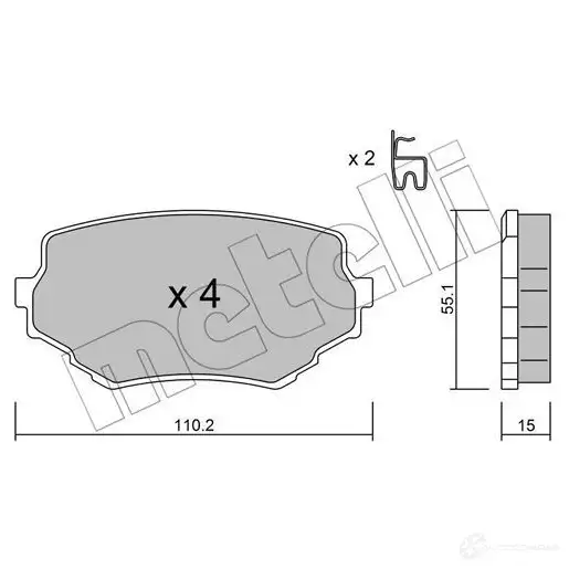 Тормозные колодки дисковые, комплект METELLI 2331 4 1212131 22-0249-0 5N19F изображение 0