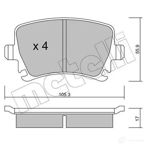 Тормозные колодки дисковые, комплект METELLI C33RWF7 1212536 22-0553-0 23 914 изображение 4