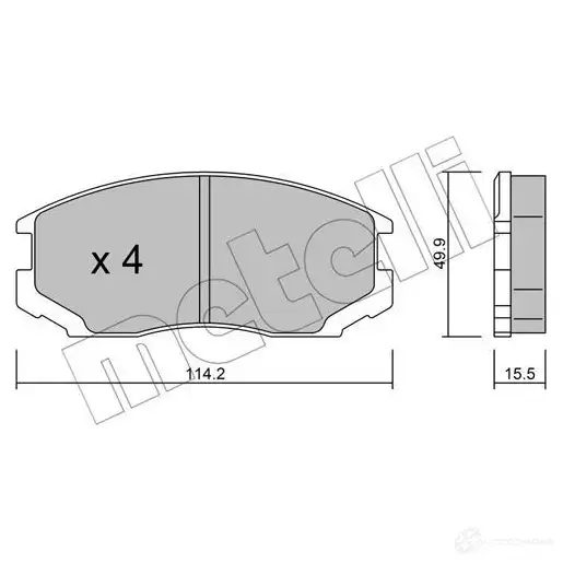 Тормозные колодки дисковые, комплект METELLI B1EW2NI 1212093 2165 0 22-0221-0 изображение 0