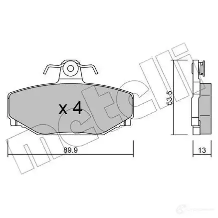 Тормозные колодки дисковые, комплект METELLI 1211943 22-0131-0 2 1385 TG6F8C
