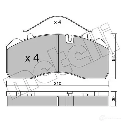 Тормозные колодки дисковые, комплект METELLI 29 093 22-0584-0 29094 1212595 изображение 0