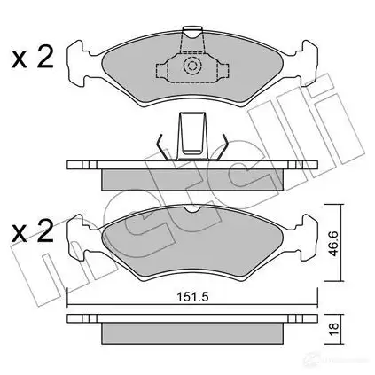 Тормозные колодки дисковые, комплект METELLI 23104 23 103 22-0093-0 1211881 изображение 0