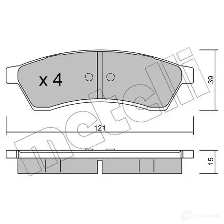 Тормозные колодки дисковые, комплект METELLI 22-0510-0 24744 1212470 2399 4 изображение 0