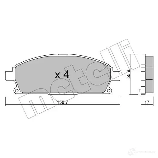 Тормозные колодки дисковые, комплект METELLI 1212360 22-0406-0 2342 2 WPXDLJ