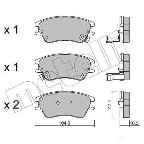 Тормозные колодки дисковые, комплект METELLI 24 277 65VAWS 22-0502-0 1212461