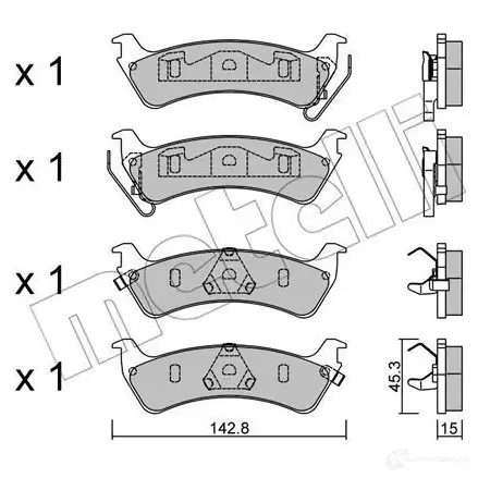 Тормозные колодки дисковые, комплект METELLI 1212488 22-0527-0 2450 6 24507