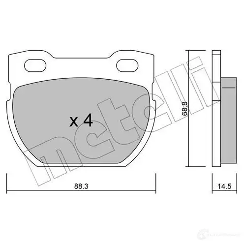 Тормозные колодки дисковые, комплект METELLI 1212302 22-0354-0 23 471 5J1KZH6